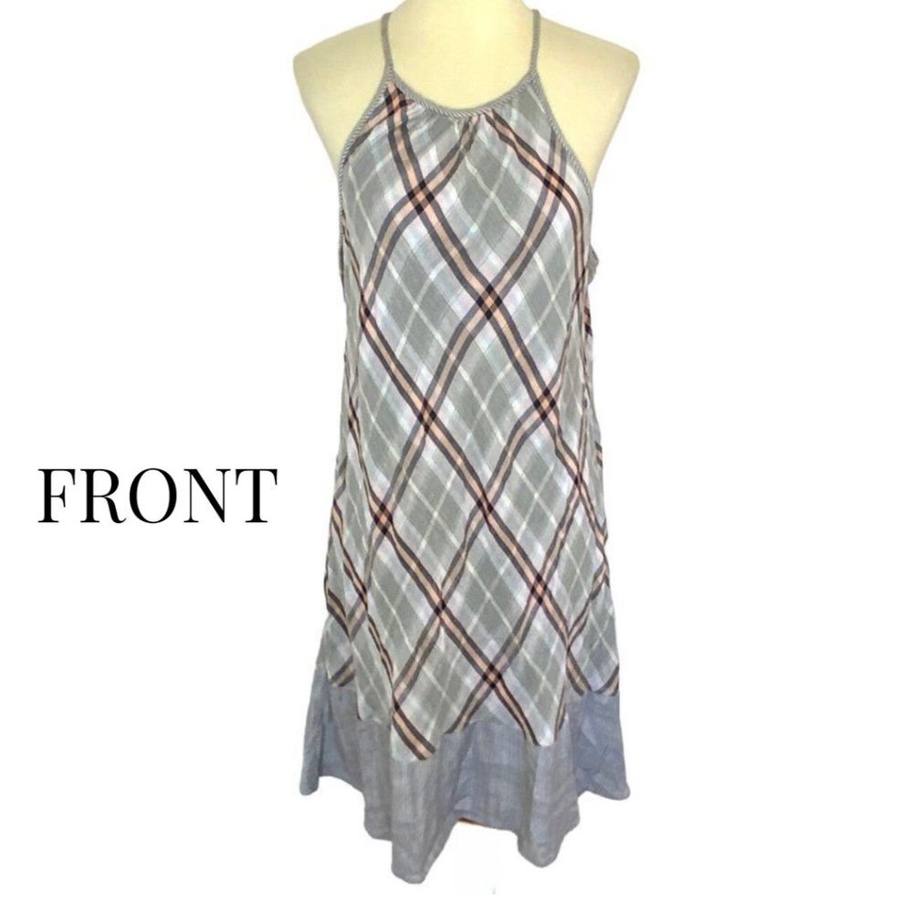 Anthropologie Cloth & Stone Plaid Halter Swing Dress